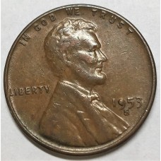 UNITED STATES OF AMERICA 1953 . ONE 1 CENT COIN . VARIETY . CUD OR DIE CRACK